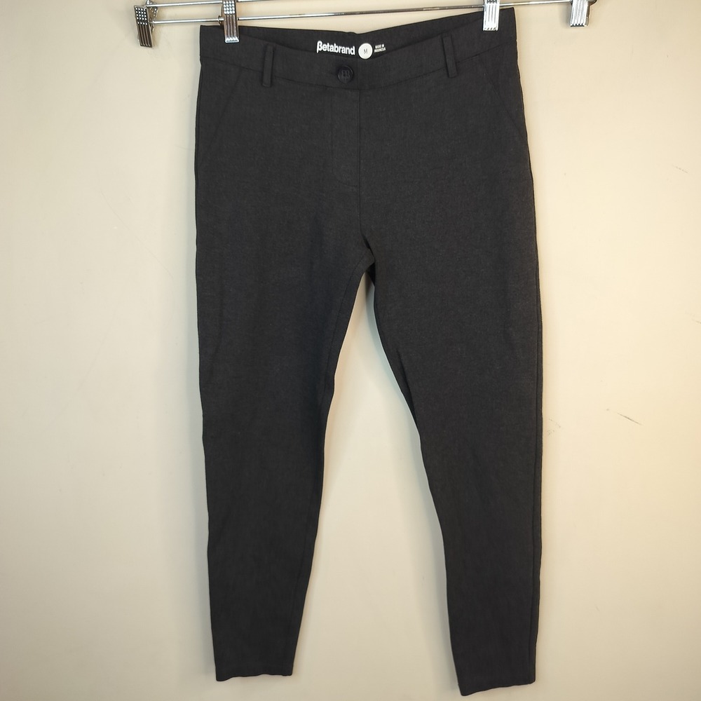 Betabrand Skinny Ankle Pants Womens Medium Pull On Professional Office Yoga Grey